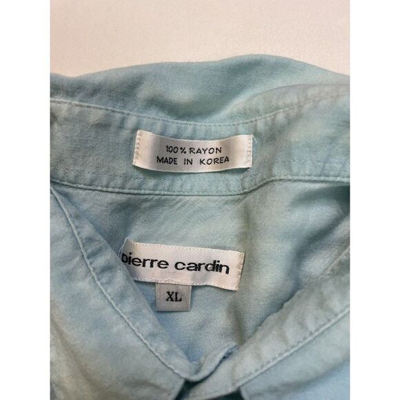 VINTAGE Pierre Cardin Hawaiian Shirt Men XL Palm Trees Sexy Pin Up Girl Print - Picture 5 of 6